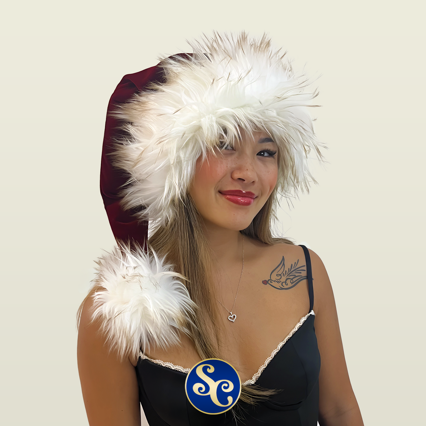Classic Cherry Berry Burgundy Santa Hat