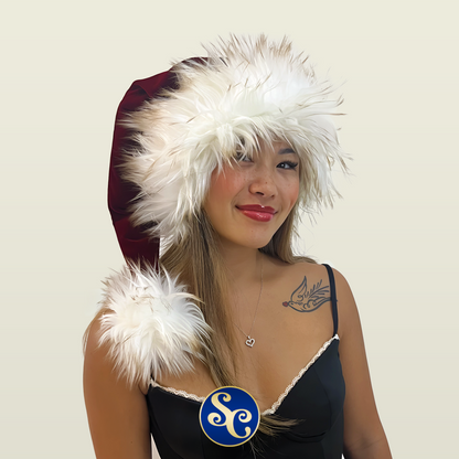 Classic Cherry Berry Burgundy Santa Hat