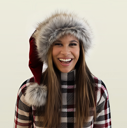 Classic Cherry Berry Burgundy Santa Hat