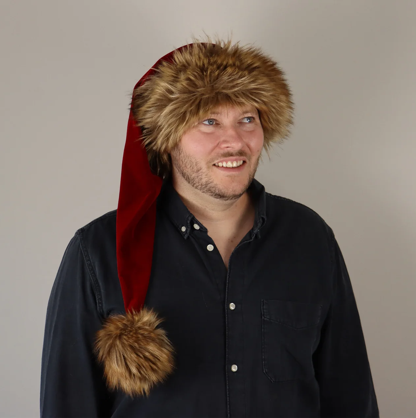 Cherry Berry Burgundy Santa Hat