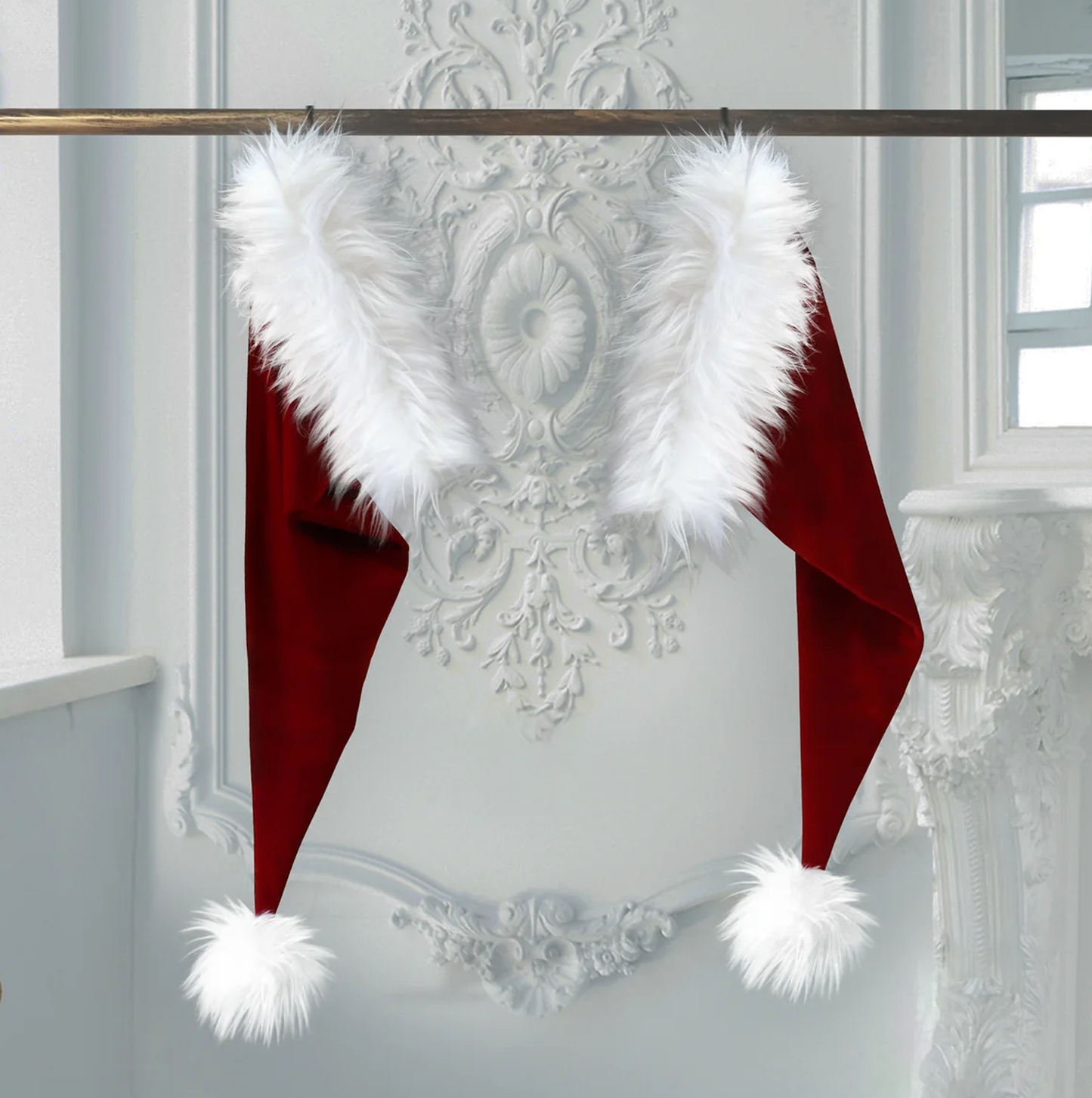 Cherry Berry Burgundy Santa Hat