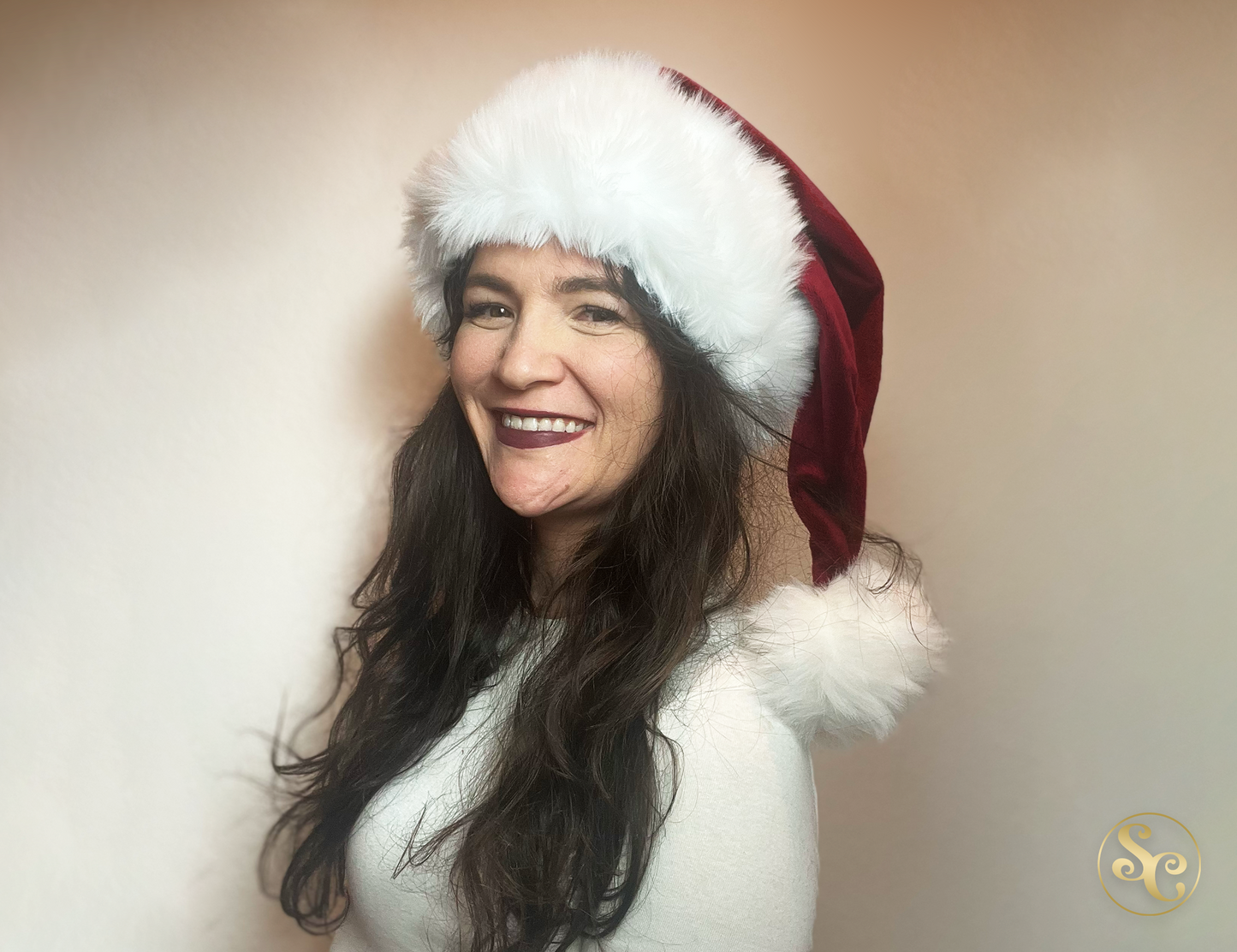 Classic Cherry Berry Burgundy Santa Hat