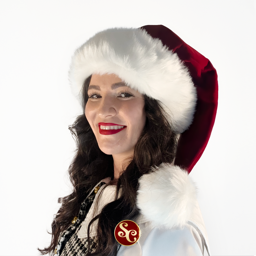 The Classic Cherry Berry Burgundy Santa Hat