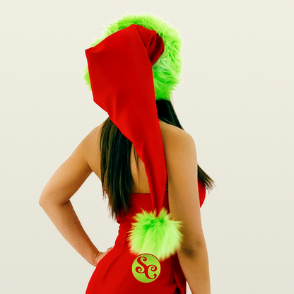 The Grinch Inspired Santa Hat - Red Velvet & Husky Faux Fur