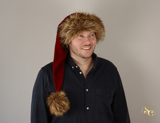 Cherry Berry Santa Hat - Husky Brown (48679091077385)